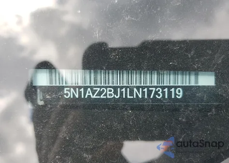 2020 Nissan Murano Sv z USA, uszkodzony, nr VIN 5N1AZ2BJ1LN173119